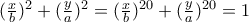 (\frac{x}{b})^{2}+(\frac{y}{a})^{2}=(\frac{x}{b})^{20}+(\frac{y}{a})^{20}=1