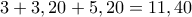 3+3,20+5,20 = 11,40