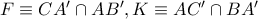 F\equiv C{A}'\cap A{B}',K\equiv A{C}'\cap B{A}'