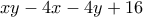 xy-4x-4y+16