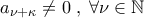 a_{\nu+\kappa}\neq 0\;,\;\forall \nu\in \mathbb{N}