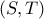 (S, T)