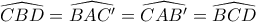 \widehat{CBD}=\widehat{BAC'}=\widehat{CAB'}=\widehat{BCD}