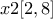 x2&epsilon;[2,8]