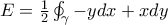 E=\frac{1}{2}\oint _{\gamma }-ydx+xdy