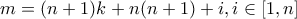m=(n+1)k+n(n+1)+i , i\in[1,n]