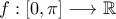 f:\left [ 0,\pi \right ]\longrightarrow \mathbb{R}