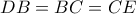 DB=BC=CE