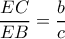\dfrac{{EC}}{{EB}} = \dfrac{b}{c}