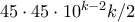 45\cdot 45\cdot 10^{k-2}k/2 45\cdot 45\cdot 10^{k-2}k/2