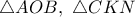 \triangle AOB,\ \triangle CKN