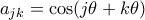 a_{jk} = \cos(j\theta + k \theta)