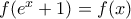 f(e^x+1)=f(x)
