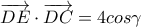 \overrightarrow {DE}\cdot \overrightarrow {DC}=4cos\gamma