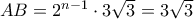 AB=2^{n-1}\cdot 3\sqrt{3}=3\sqrt{3}