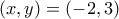 (x,y)=(-2,3)