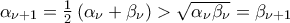 \alpha _{\nu +1}=\frac{1}{2}\left(\alpha _{\nu  }+\beta _{\nu } \right)>\sqrt{\alpha _{\nu  }\beta _{\nu  }}=\beta _{\nu +1 }