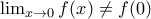 \lim_{x \to 0}f(x) \not= f(0)