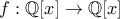 f:\mathbb{Q}[x]\to \mathbb{Q}[x]