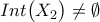 \displaystyle{Int \big( X_{2} \big) \neq \emptyset}