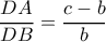 \dfrac{DA}{DB}=\dfrac{c-b}{b}
