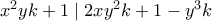 x^2yk+1 \mid 2xy^2k+1-y^3k