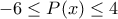 -6 \leq P(x) \leq 4