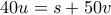 40u=s+50v