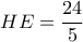HE=\dfrac{24}{5}