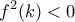 \displaystyle{f^2 (k) < 0\,\,}