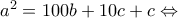 a^2=100b+10c+c\Leftrightarrow