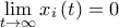 \displaystyle{\mathop {\lim }\limits_{t \to \infty } {x_i}\left( t \right) = 0}