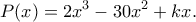 \displaystyle P(x) = 2{x^3} - 30{x^2} + kx.