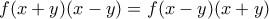 f(x+y)(x-y)=f(x-y)(x+y)