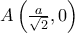 A\left(\tfrac{a}{\sqrt{2}}, 0\right)