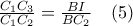 \frac{C_{1}C_{3}}{C_{1}C_{2}}=\frac{BI}{BC_{2}} \quad (5)