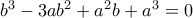 b^{3}-3ab^{2}+a^{2}b+a^{3}=0