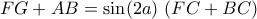 FG+AB=\sin(2a)~ (FC+BC)