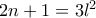 2n+1=3l^2