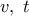 v,\;t