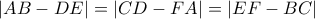 |AB-DE|=|CD-FA|=|EF-BC|