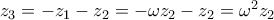 z_3=-z_1-z_2=-\omega z_2-z_2=\omega^2z_2