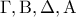 \displaystyle{\Gamma ,{\rm B},\Delta ,{\rm A}}