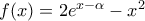 f(x)=2e^{x-\alpha}-x^2 f(x)=2e^{x-\alpha}-x^2