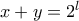 x+y=2^l