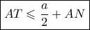 \boxed{AT \leqslant \frac{a}{2} + AN}