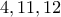 4,11,12