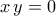 \displaystyle{x\,y=0} \displaystyle{x\,y=0}