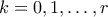 k=0,1,\ldots,r