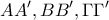 \displaystyle{AA', BB' ,\Gamma \Gamma' }